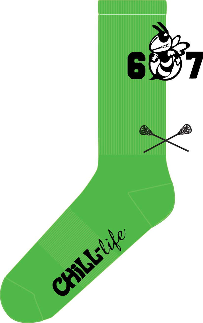 Custom Neon Lime Crew Length Socks