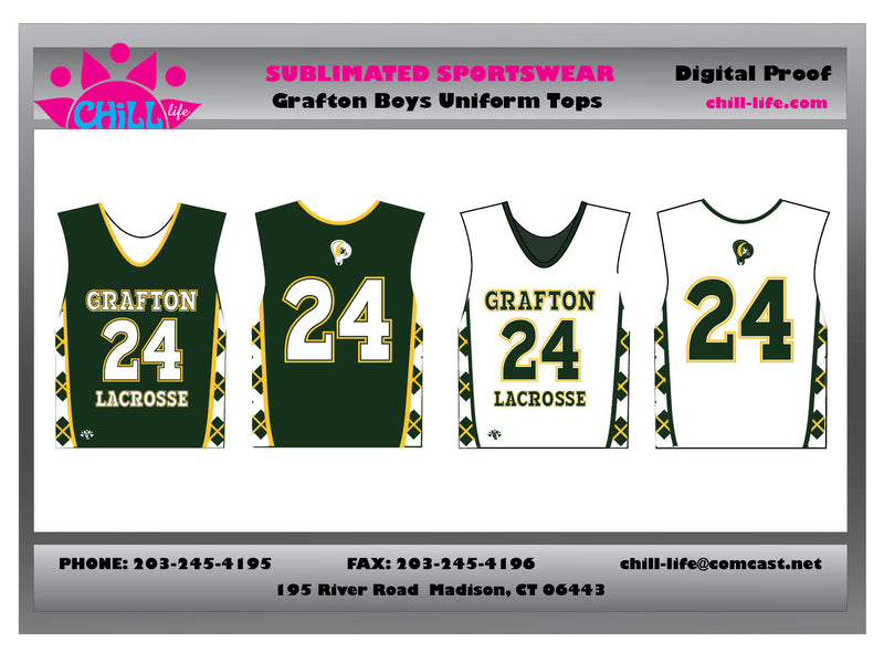Grafton Lacrosse Boys Reversible Uniform Top-BUNDLED SET