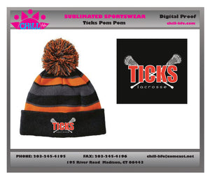 Ticks Lacrosse Knit Pom Pom Hat