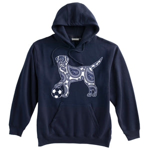 Dog with Soccer Ball Soccer Heavyweight Hoodie