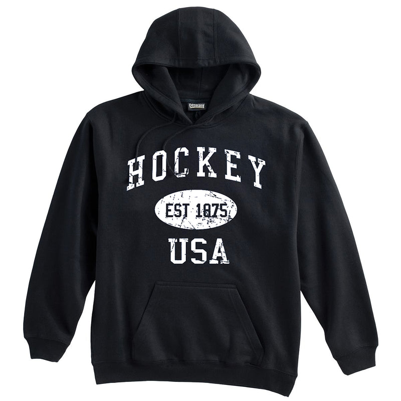 Hockey Sweatshirt-Vintage Distressed Established Date USA