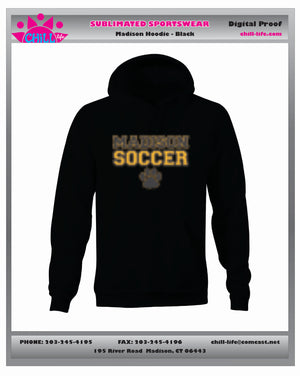 MADISON SOCCER HOODIE-BLACK,GOLD OR GRAY