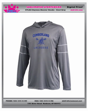 CUMBERLAND YOUTH LACROSSE DAYTONA SHOOTER HOODIE-YOUTH AND ADULT SIZES -ROYAL,GREY