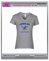 CUMBERLAND YOUTH LACROSSE LADIES V NECK TEE-RYAL ,GRE ,WHITE