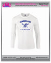 CUMBERLAND YOUTH LACROSSE HEAVY WEIGHT COTTON  LONG SLEEVE TEE-YOUTH AND ADULT SIZES GREY,WHITE, ROYAL