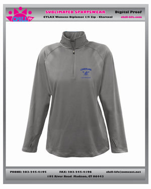 CUMBERLAND YOUTH LACROSSE DIPLOMAT 1/4 ZIP-LADIES FIT-ROYAL OR GREY