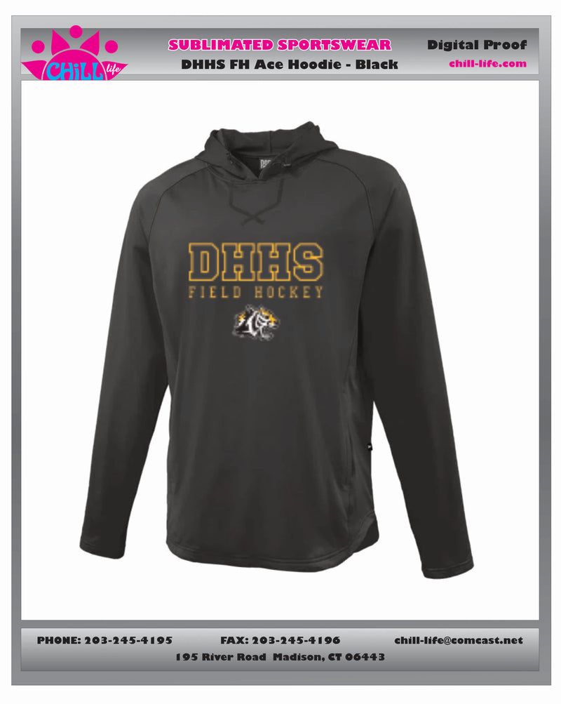 DHHS Field Hockey Ace Hoodie-Heavyweight Performance Fleece-Black or Grey-