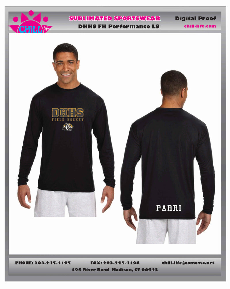 DHHS Field Hockey Long Sleeve Black Performance Shirt