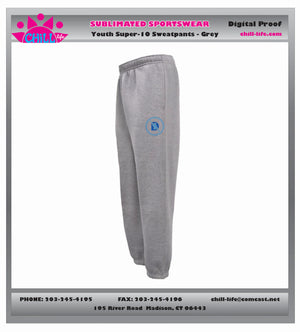 Dover Sherborn Field Hockey Youth Super 10 Sweatpants-Black or Gray