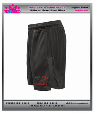 HILLCREST LACROSSE 7 INCH PERFORMANCE SHORTS-BLACK