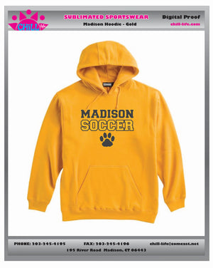 MADISON SOCCER HOODIE-BLACK,GOLD OR GRAY