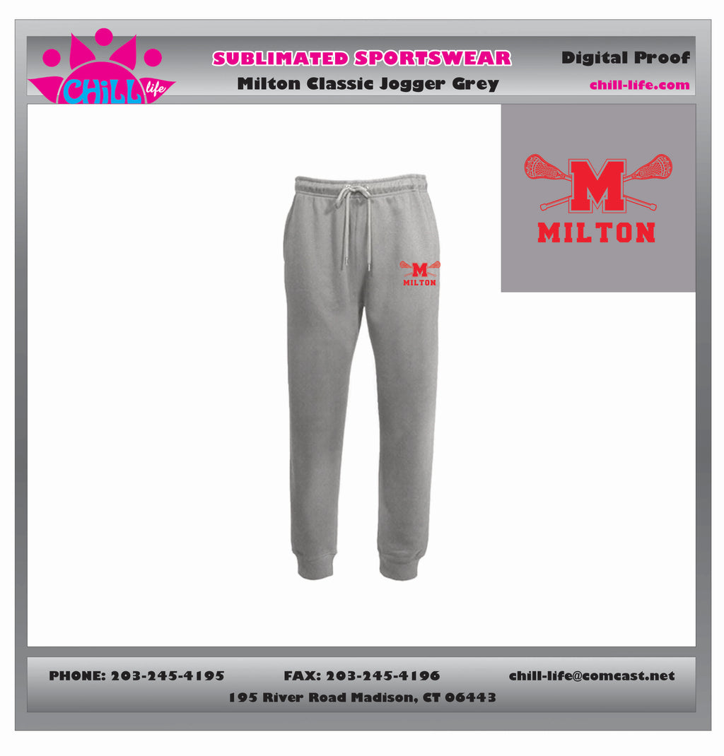 MILTON YOUTH LACROSSE JOGGERS-GREY OR BLACK