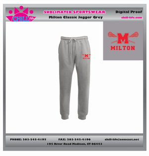 MILTON YOUTH LACROSSE JOGGERS-GREY OR BLACK