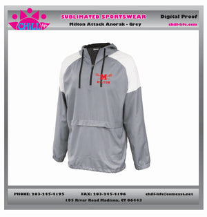 MILTON LACROSSE ATTACK ANORAK-BLACK OR GREY