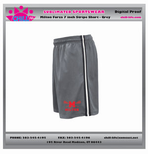 MILTON. LACROSSE FORZA 7 INCH SHORT-BLACK OR GREY