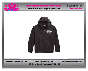 Warwick Youth Basketball Full Zip Cotton Hoodie