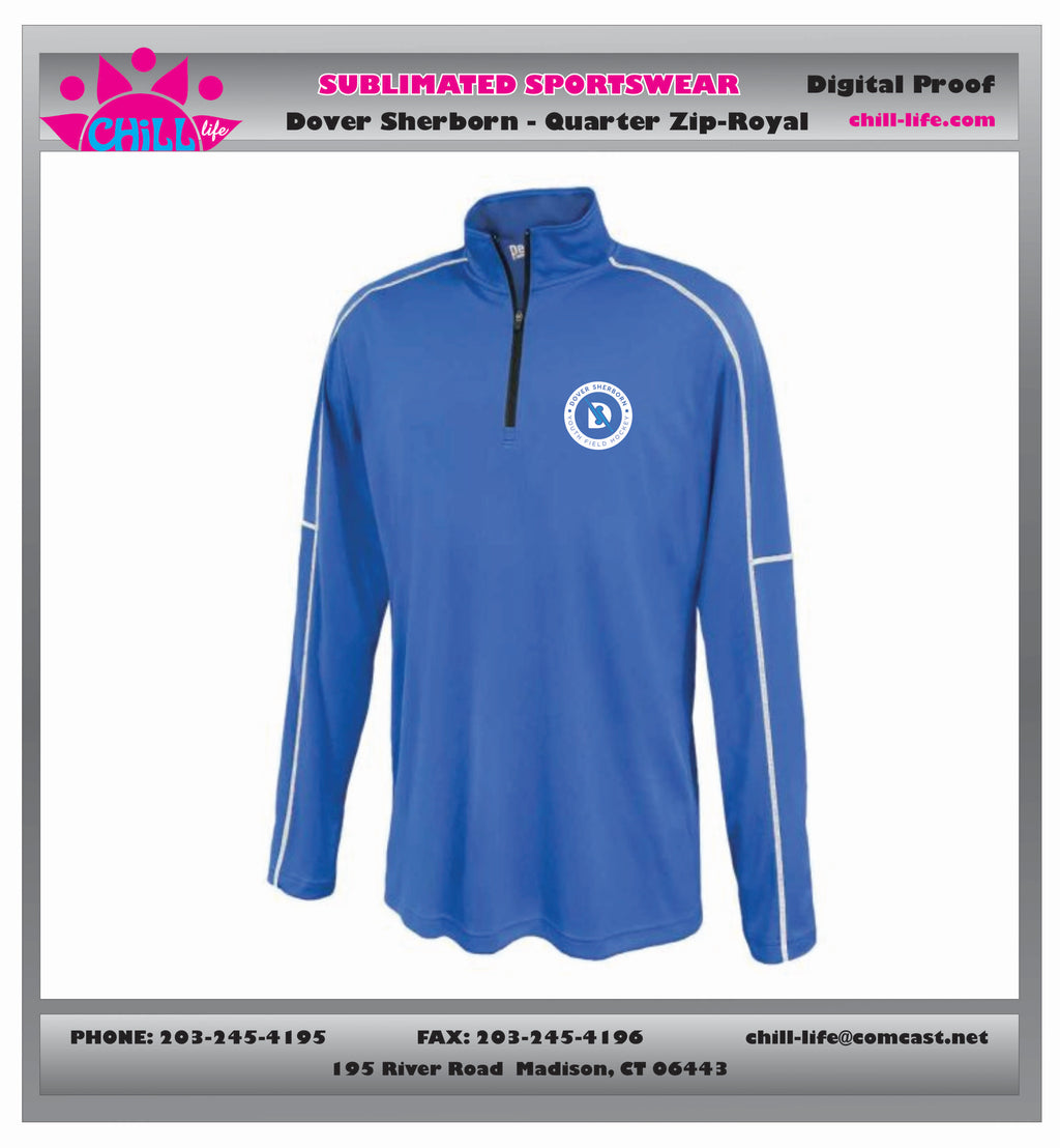 DOVER SHERBORN FIELD HOCKEY WOMEN' CONQUEST 1/4 ZIP-ROYAL