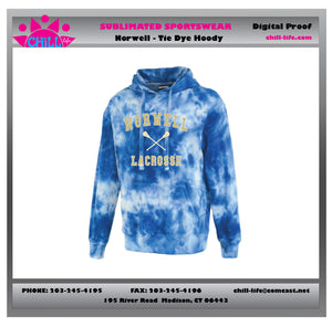 NORWELL LACROSSE  STAR FIRE TIE DYE HOODIE