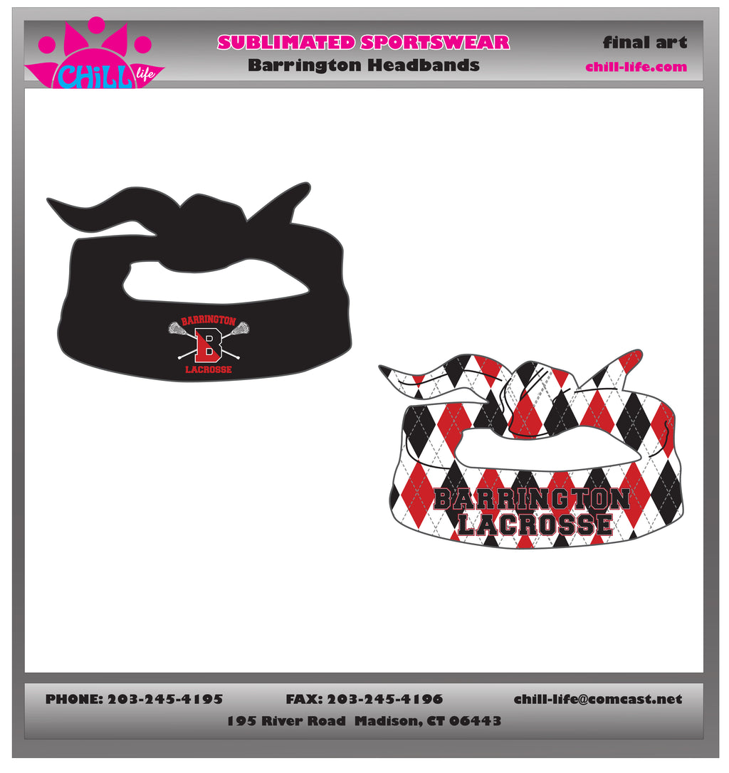 Barrington Lacrosse sublimated reversible head tie