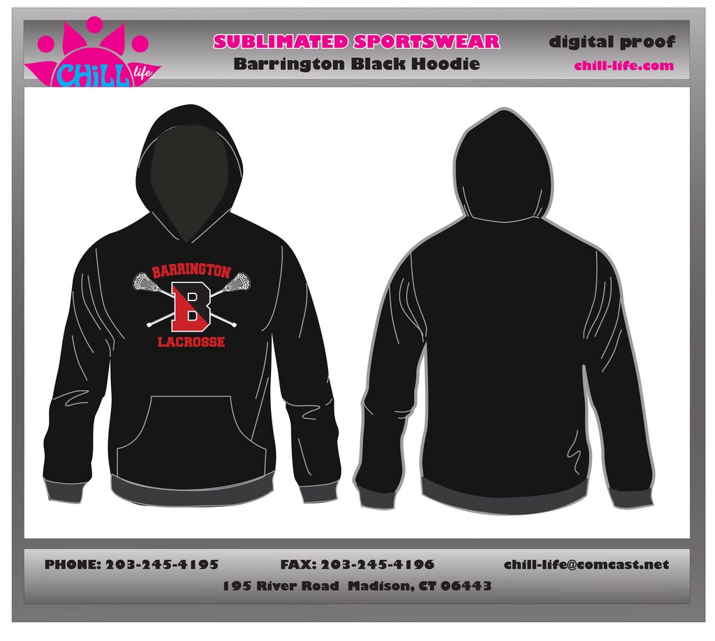 Barrington Lacrosse Performance Fabric Hoodie-Black