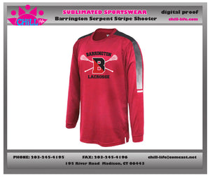 Barrington Lacrosse Red Long Sleeve Serpent Stripe Shooter