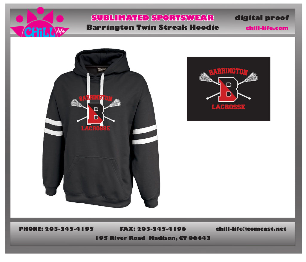 Barrington Lacrosse Twin Streak Hoodie-Cotton