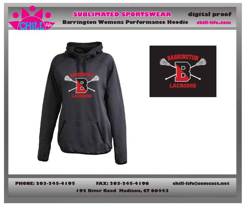 Barrington Lacrosse Womens'/Girl's Black Scuba Hoodie