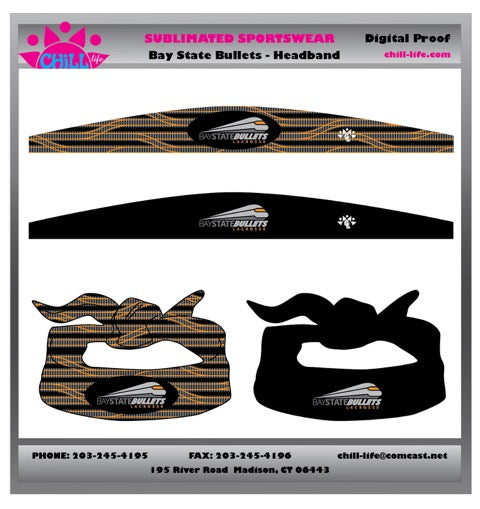 Bay State Bullets Open & Closed Headbands- Reversible