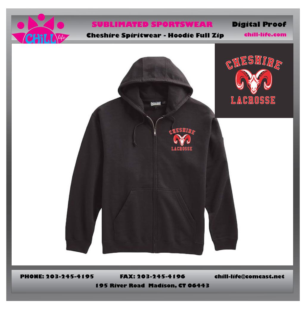 Cheshire Lacrosse Heavyweight Full Zip Hoodie