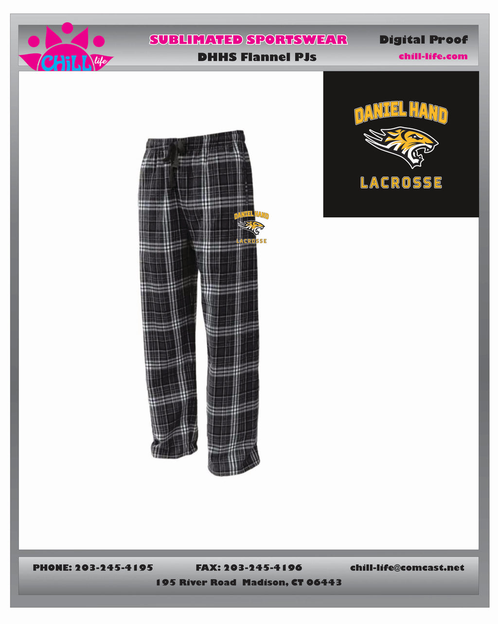 DANIEL HAND GIRLS LACROSSE FLANNEL PJS