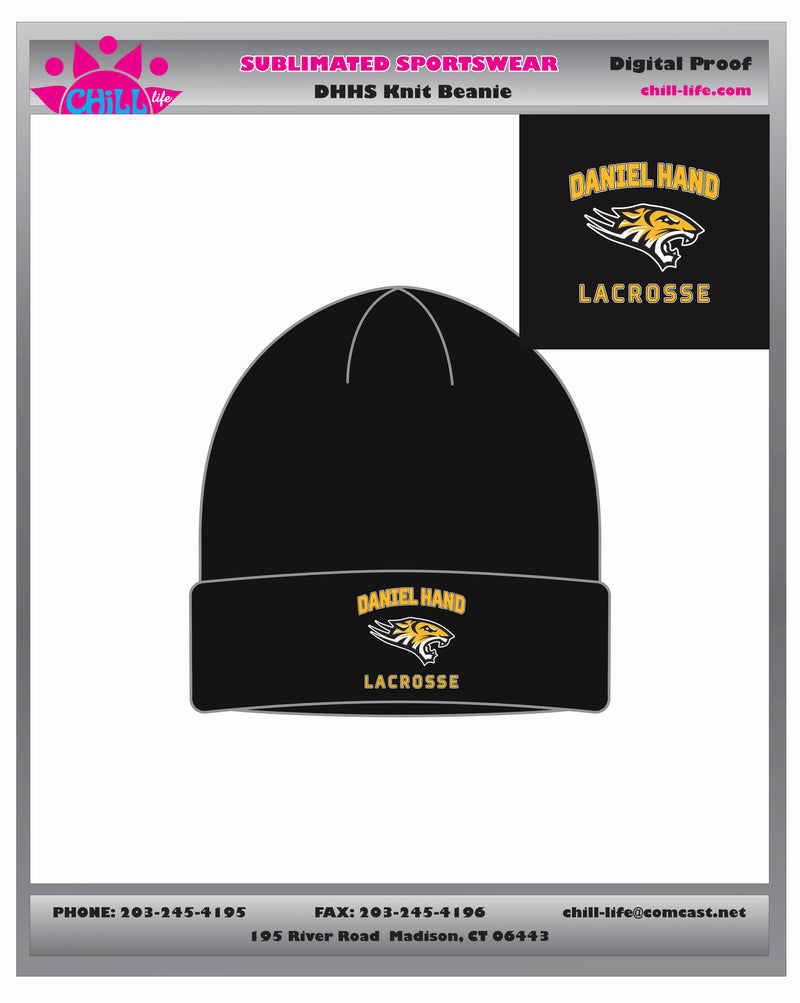 DANIEL HAND GIRLS LACROSSE KNIT CUFF BEANIE  HAT