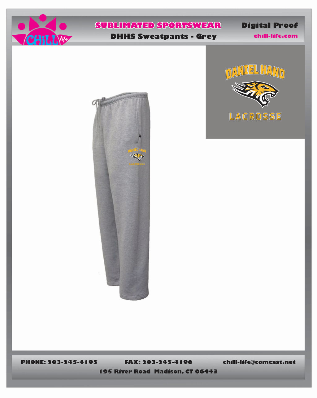 DANIEL HAND GIRLS LACROSSE OPEN BOTTOM SWEATS-GRAY