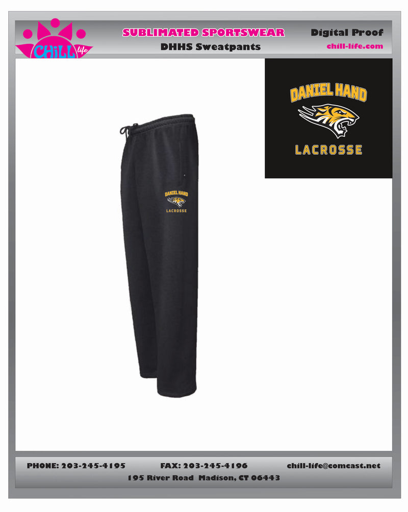 DANIEL HAND GIRLS LACROSSE OPEN BOTTOM SWEATS-BLACK