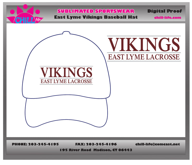 East Lyme Lacrosse Custom Baseball Cap