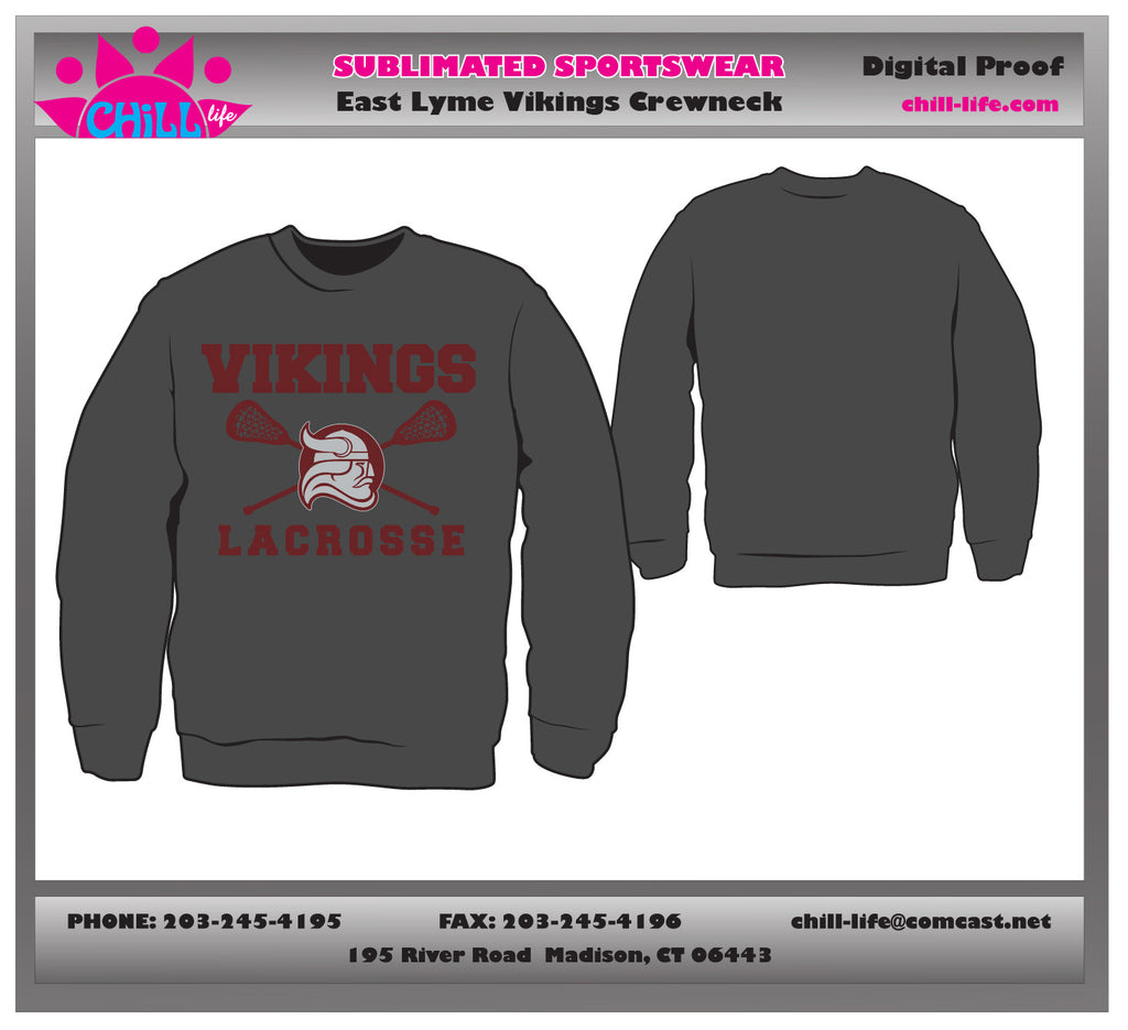 East Lyme Crewneck Sweatshirt- Charcoal