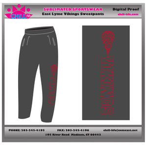 East Lyme Vikings Open Bottom Heavy Weight Sweatpants