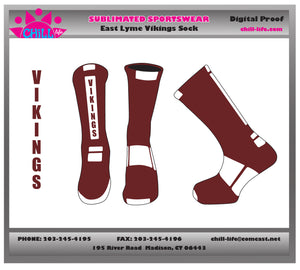 East Lyme Custom Knit Crew Sock