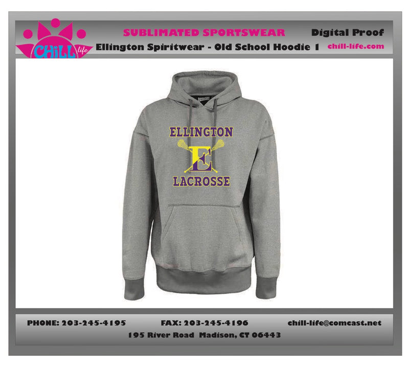 Ellington Lacrosse Old School Cotton Hoodie