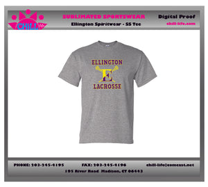 Ellington Lacrosse Tee-Charcoal with screen print