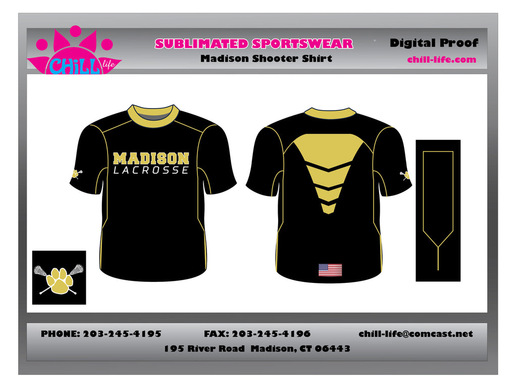 MADISON LACROSSE SHORT SLEEVE SUBLIMATED SHOOTER SHIRT