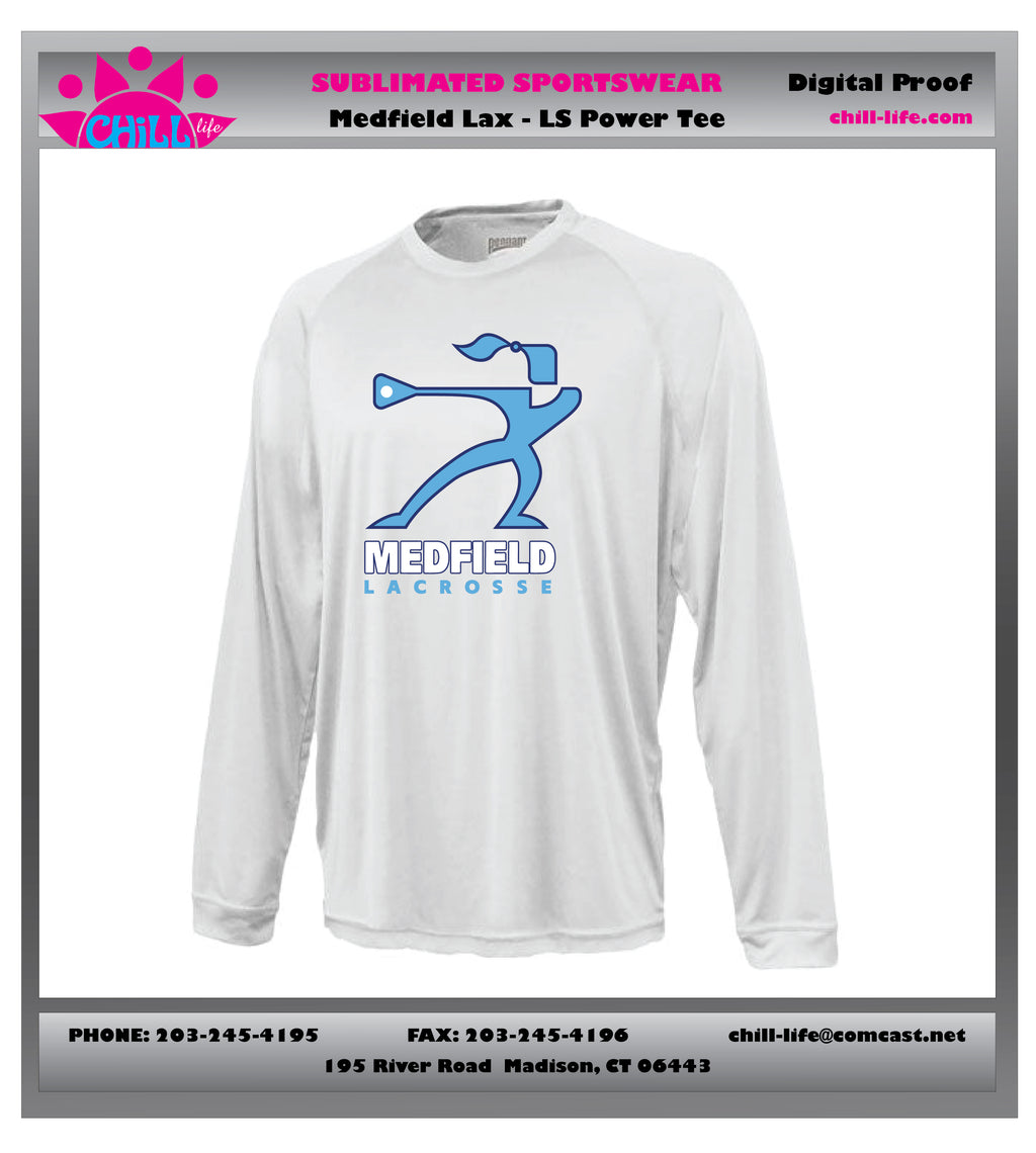 Medfield  Girls Lacrosse Long Sleeve Power Tee-UNISEX sizing