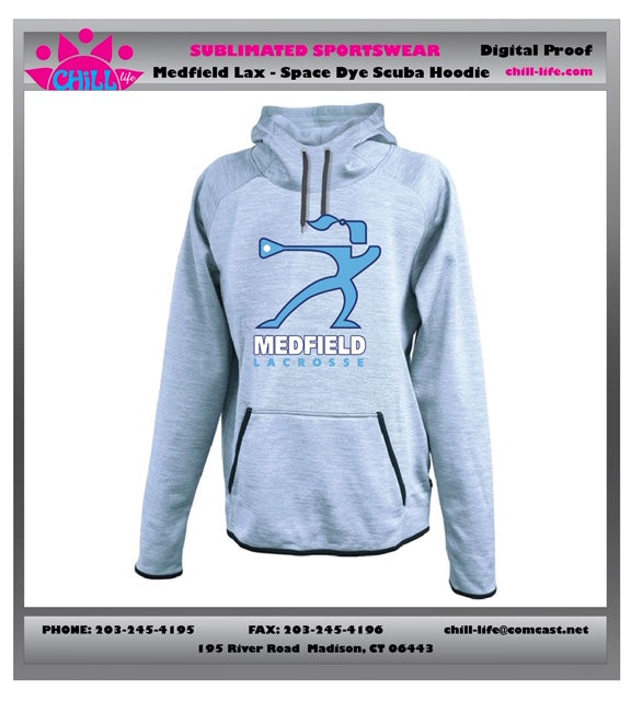 Medfield Girls Lacrosse Scuba Space Dye Hoodie-Women's Fit