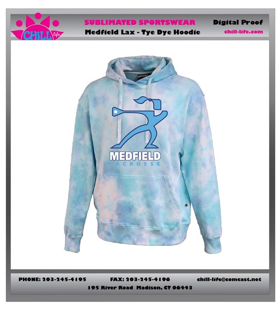 Medfield Girls Lacrosse Tie Dye Hoodie-UNISEX sizing