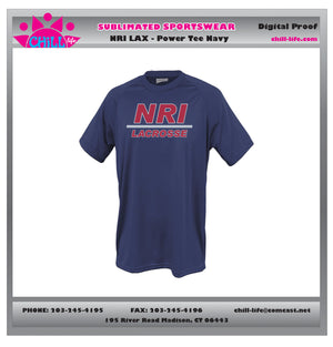 NRI LACROSSE POWER TEE-CLICK TO SEE NAVY COLOR CHOICE