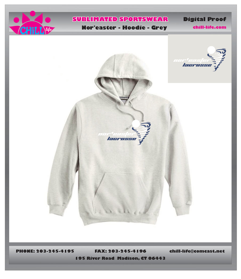 Nor'easter Lacrosse Heavyweight Hoodie-GRAY