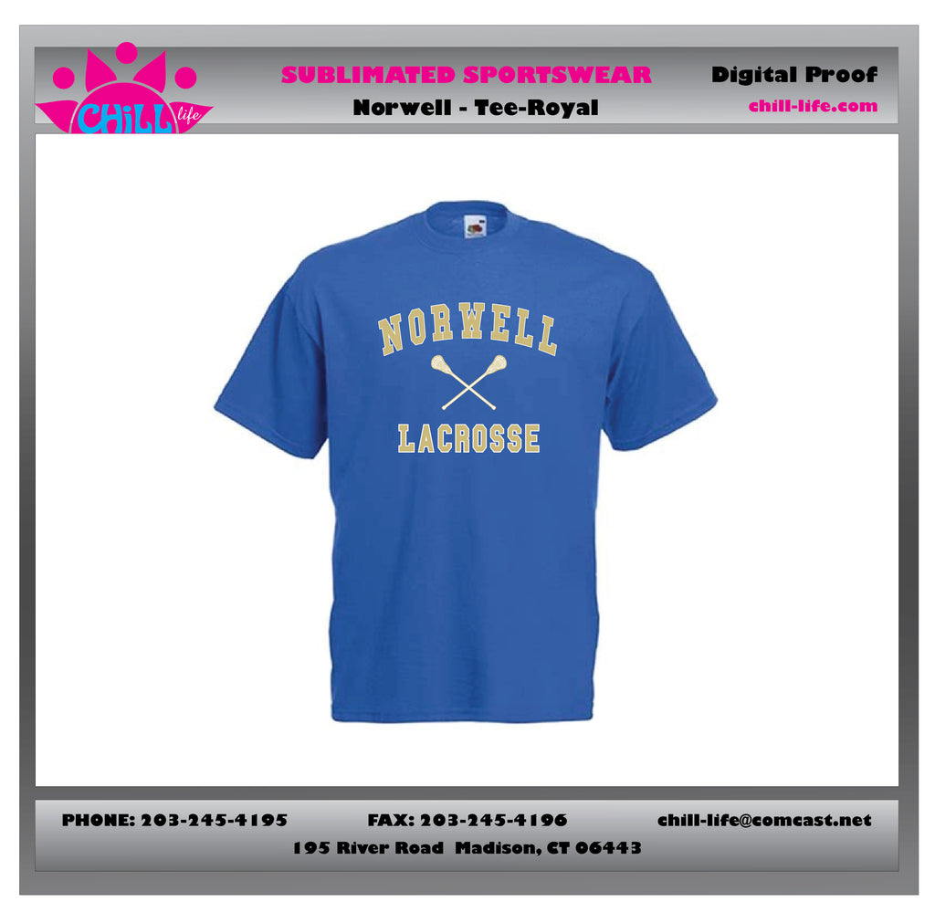 NORWELL LACROSSE COTTON TEE-ROYAL