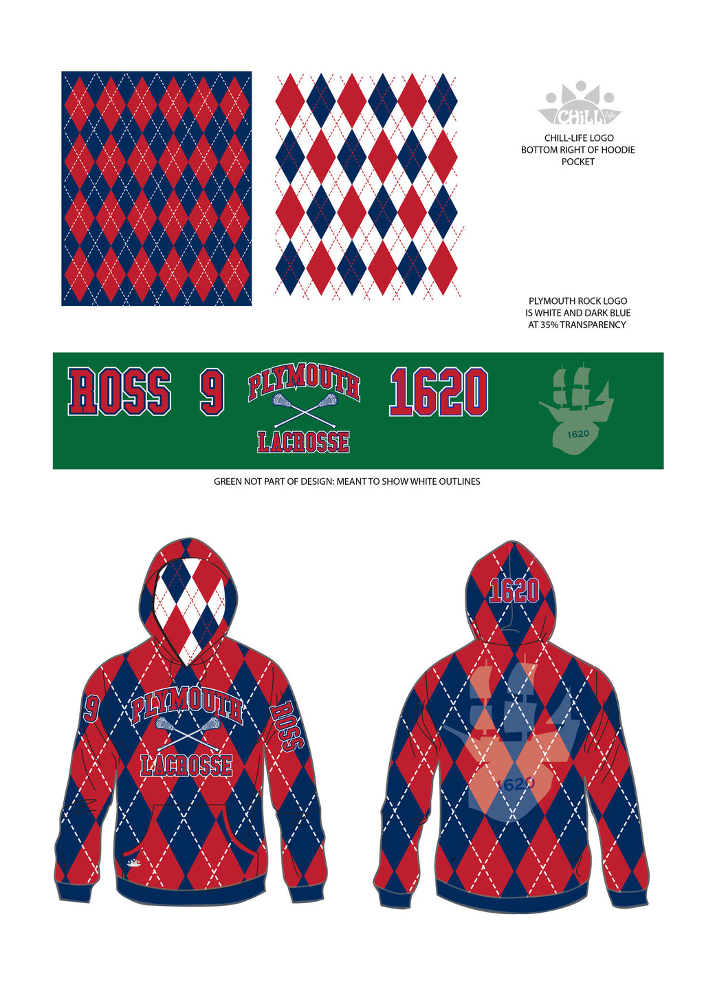 Plymouth Rock Lacrosse Sublimated Hoodie