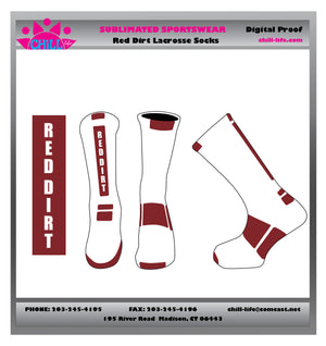 Red Dirt Lacrosse Crew Length Socks