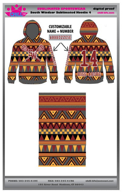 South Windsor Custom Sublimated Hoodie