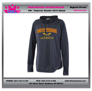 South Windsor Lacrosse Women's Popover Hoodie-black or gray